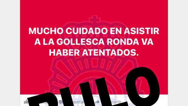 La Policía investiga una falsa amenaza de atentado en Facebook en la Goyesca de Ronda