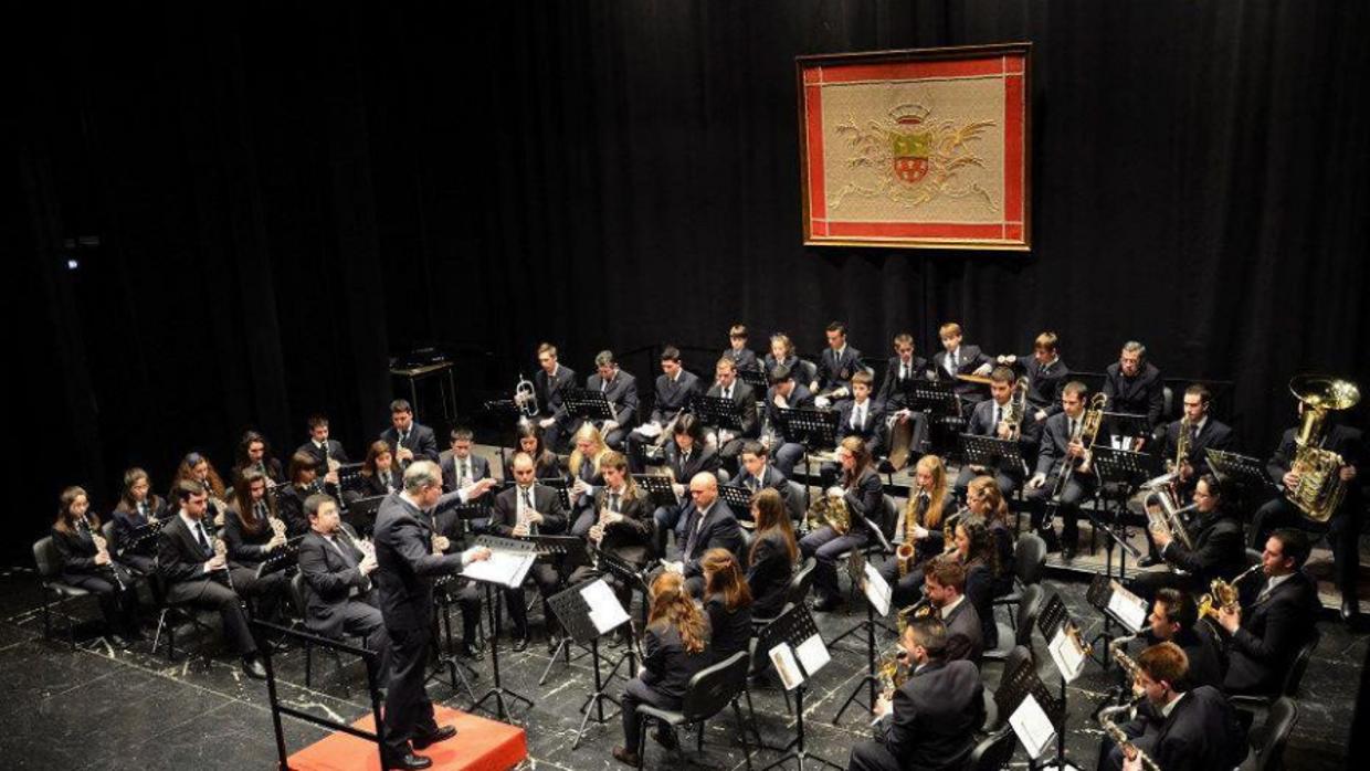 La Asociación de Música de Cabra, durante un concierto