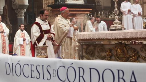 Demetrio Fernández, durante una eucaristía