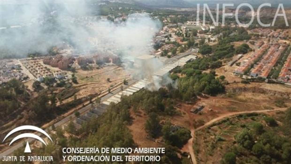 El incendio se ha producido en una zona cercana al polígono industrial Alto de la Mesa de Minas de Riotinto