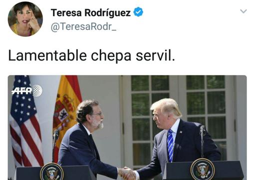 Teresa Rodríguez se mete con «la chepa servil» de Rajoy
