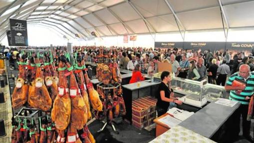 Expositores de la Feria del Jamón durante la pasada edición