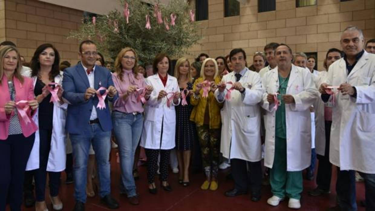 Acto celebrado ayer en el Reina Sofía por el cáncer de mama