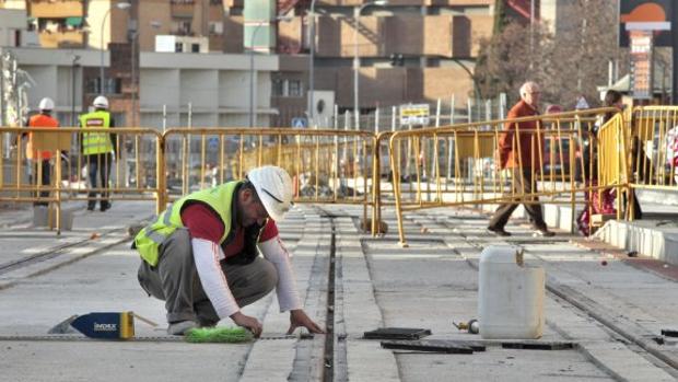 Trabajadores en una obra pública