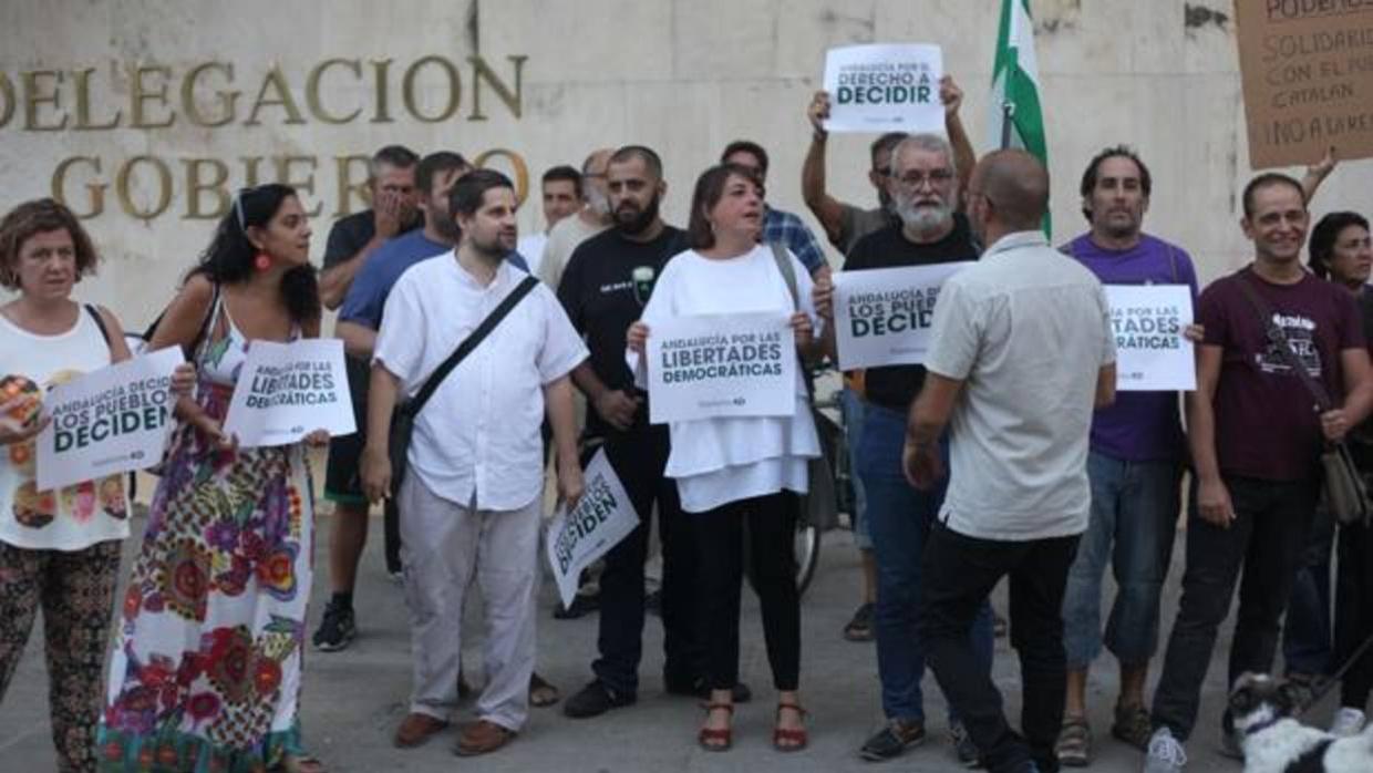 Protesta de la izquierda cordobesa a favor de los independentistas