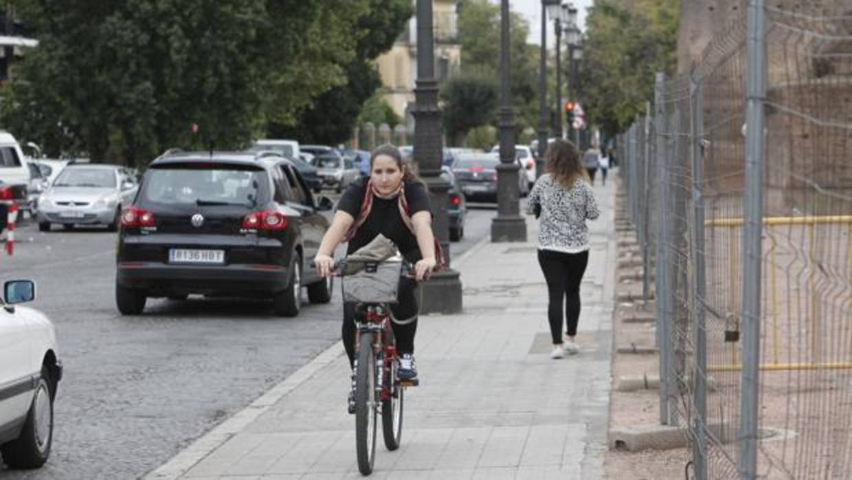 Una ciclista por Ronda del Marrubial