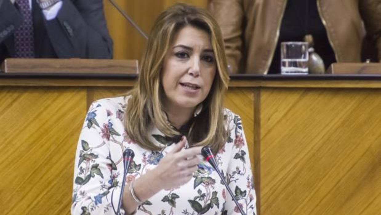 La presidenta andaluza, Susana Díaz, durante su intervención en la segunda jornada del debate sobre el estado de la Comunidad