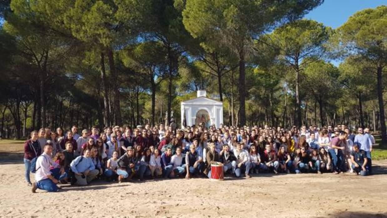 Los jóvenes, durante la peregrinación