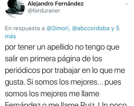 Tuit borrado de reacción a la información publicada por ABC