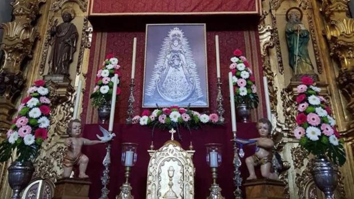 Altar de triduo de la hermandad del Rocío de Montoro