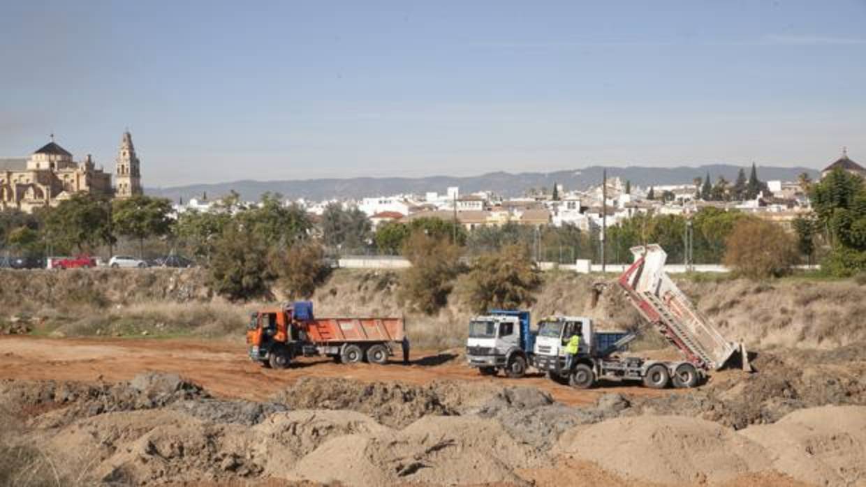 Trabajos en el solar donde dehía ir el Palacio del Sur