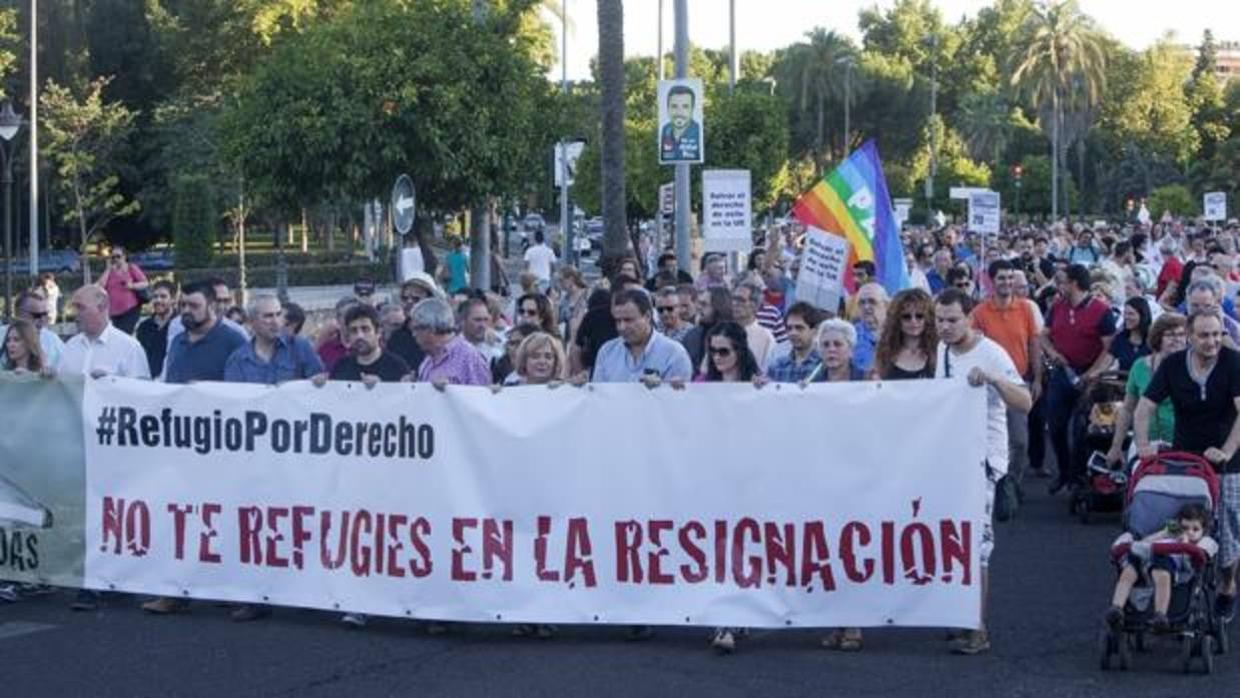 Manifestación por los refugiados en Córdoba en 2016