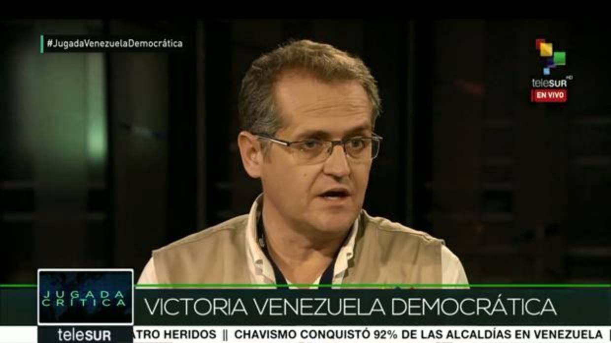 José Luis Caravaca durante su intervención en Telesur