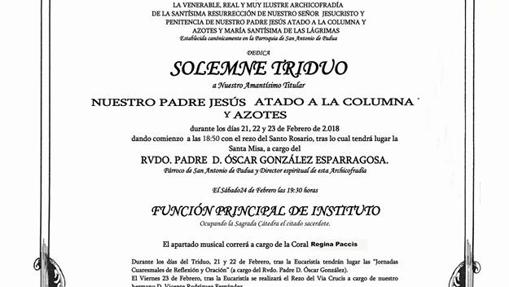 Cartel de cultos de Columna