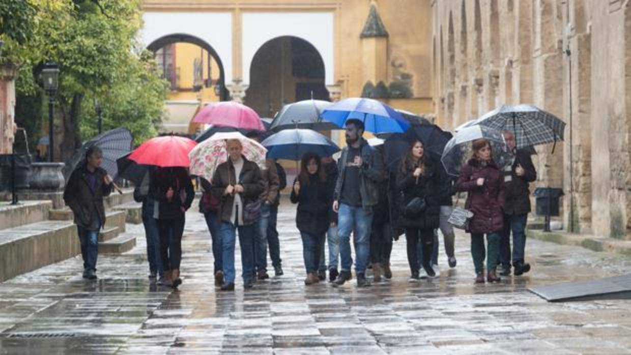 Turistas en el Patio de los Naranjos de la Mezquita-Catedral de Córdoba