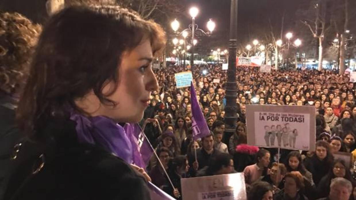 Juana Rivas, en la manifestación feminista de Granada.
