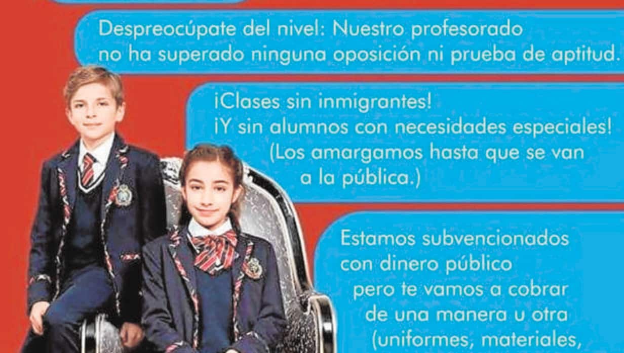 Imagen difundida contra los colegios concertados en Córdoba
