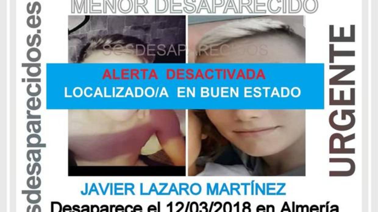 El menor desaparecido en Almería se pone en contacto con sus padres y desactivan su búsqueda