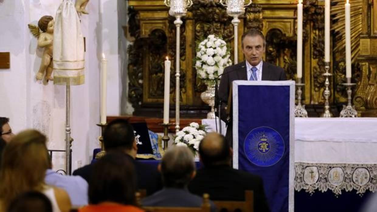 Joaquín de Velasco, durante su pregón a la Virgen del Socorro