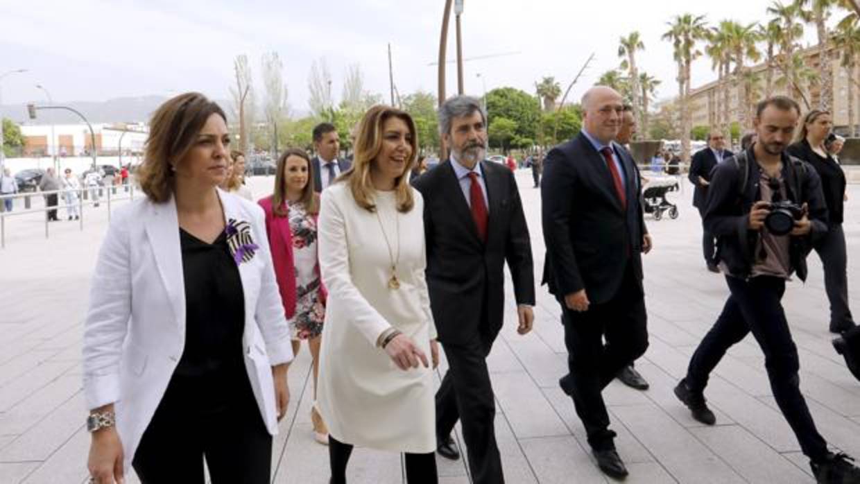 Ambrosio, Díaz y Lesmes, en su visita a la Ciudad de la Justicia de Córdoba