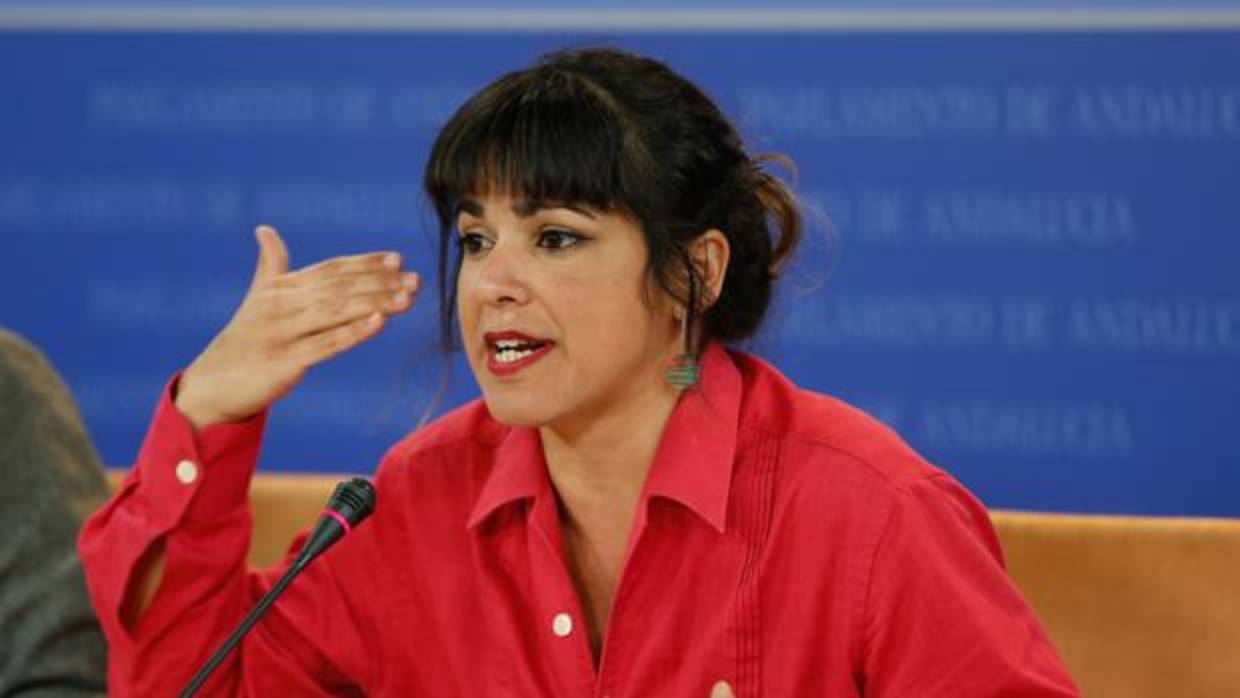 Teresa Rodríguez, en la sesión parlamentaria de este lunes
