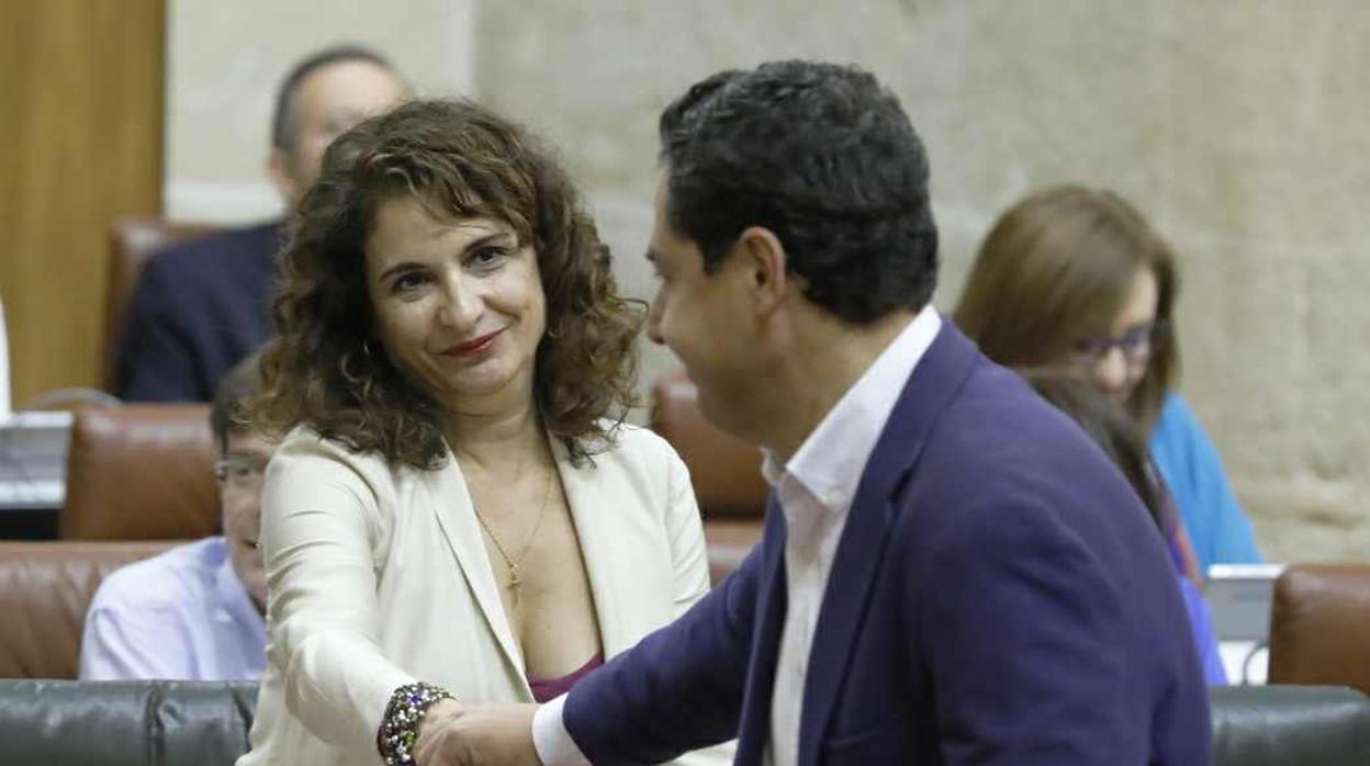 María Jesús Montero en su despedida en el Parlamento