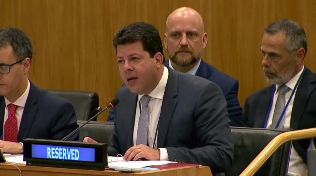 Fabian Picardo, duante su intervención ante el Comité de la ONU.