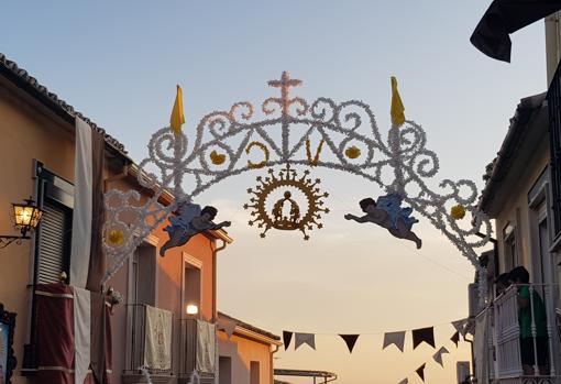 Decoración de las calles durante la procesión