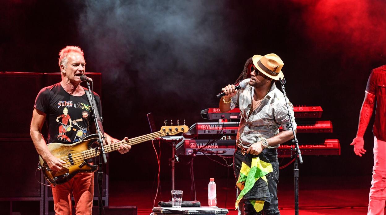 Sting y Shaggy durante el concierto en Starlite Marbella