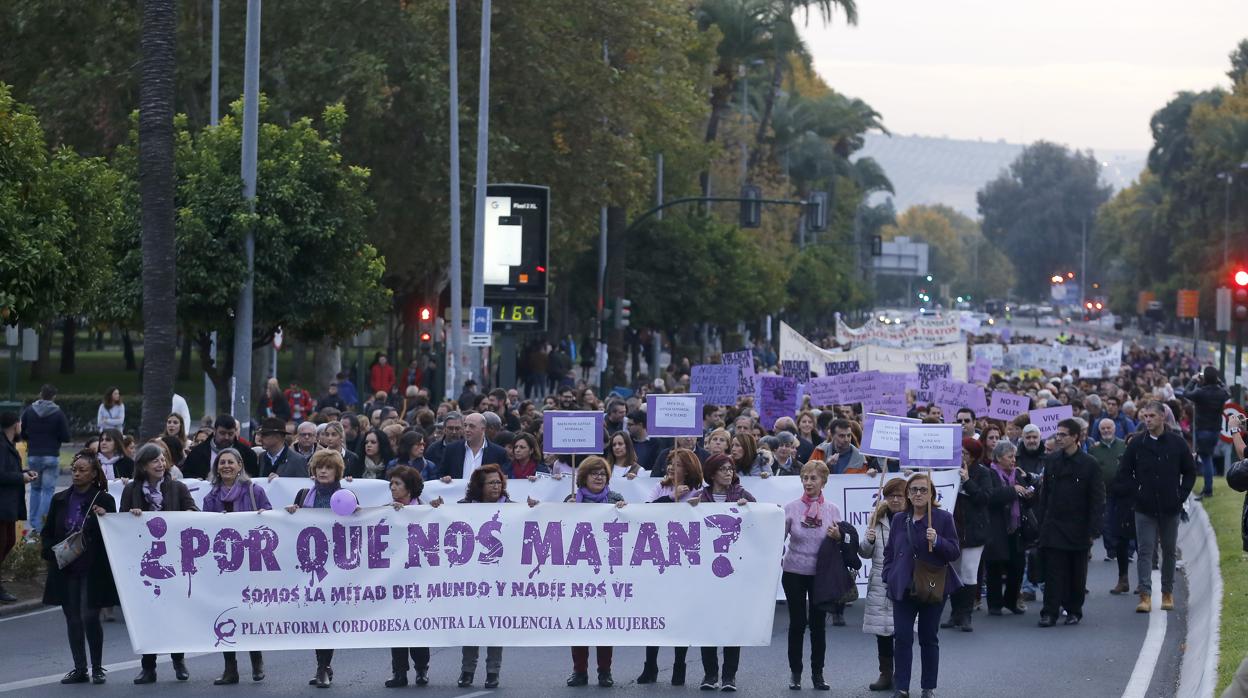 Manifestación de la Plataforma Cordobesa Contra la Violencia de Género