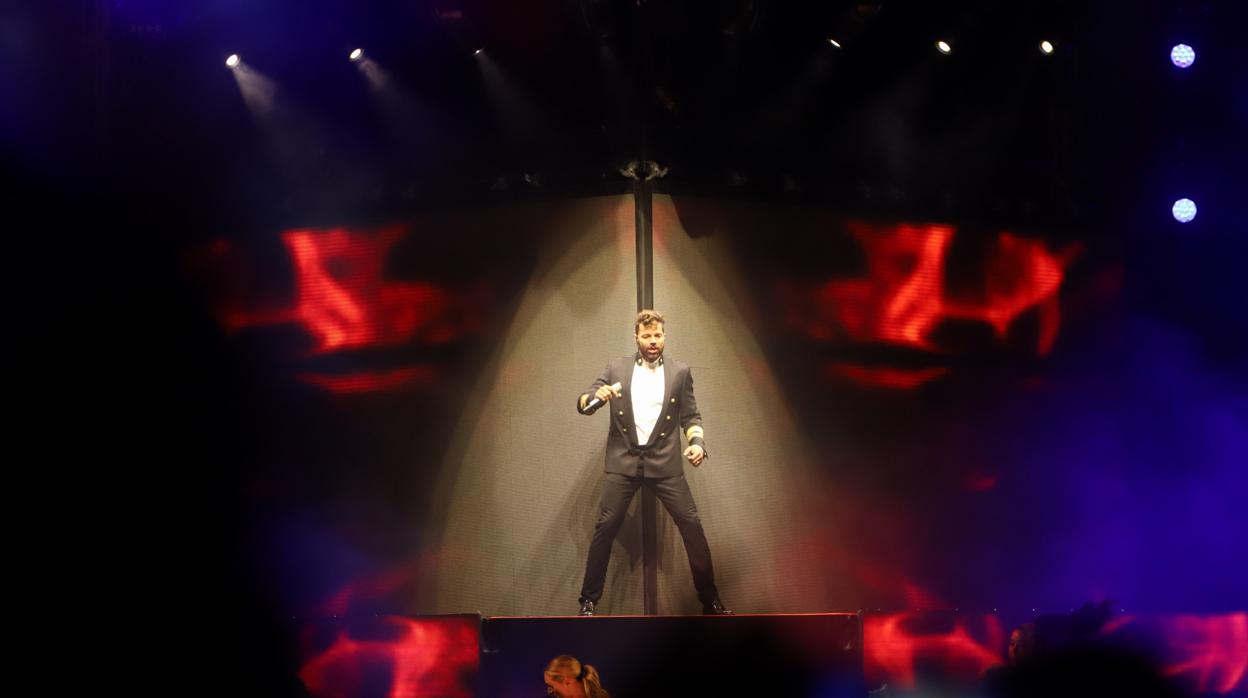 Ricky Martin, hoy durante su concierto en El Arenal