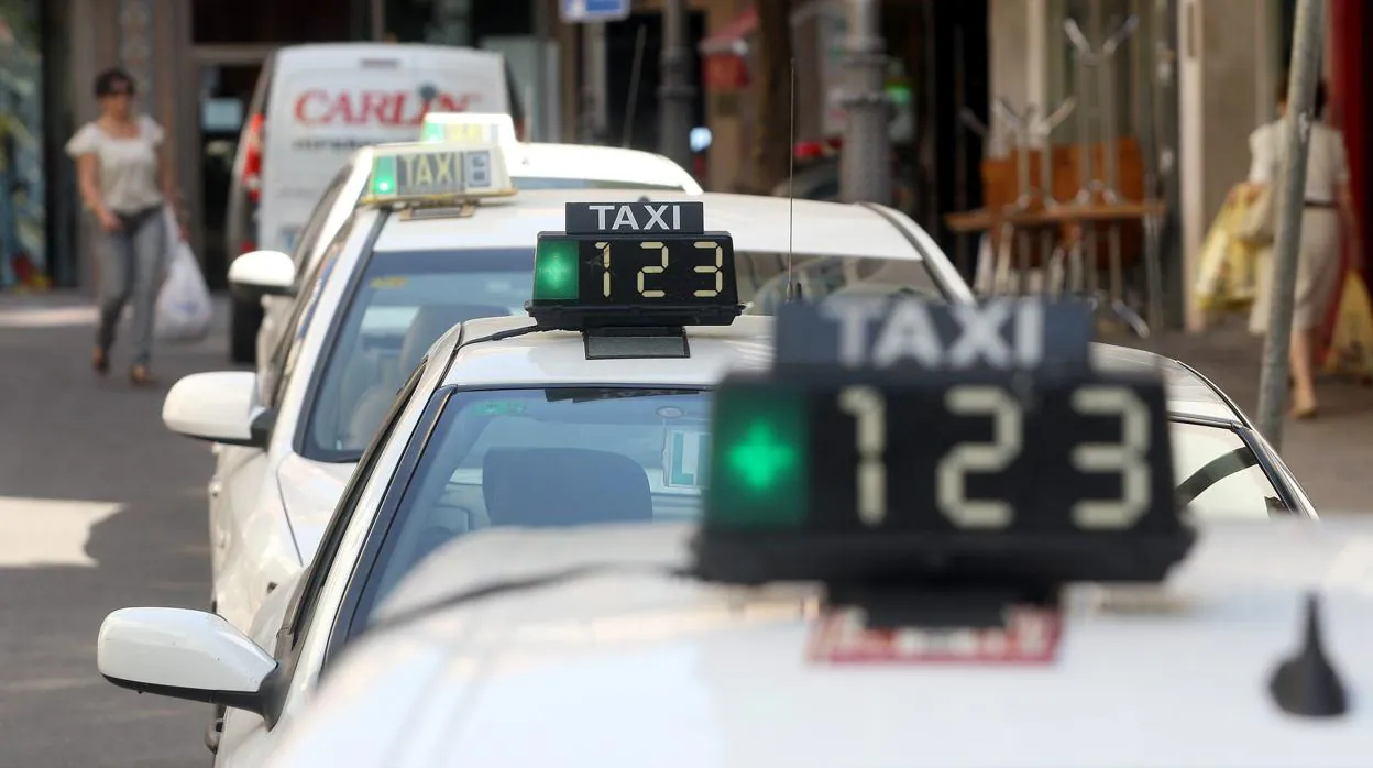 Taxis en una parada de la zona Centro de Córdoba