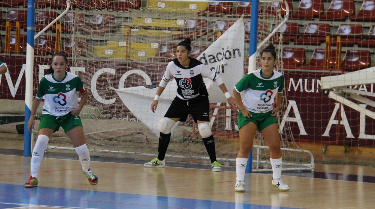 Las jugadoras del Deportivo Córdoba de futsal, en un partido en Vista Alegre