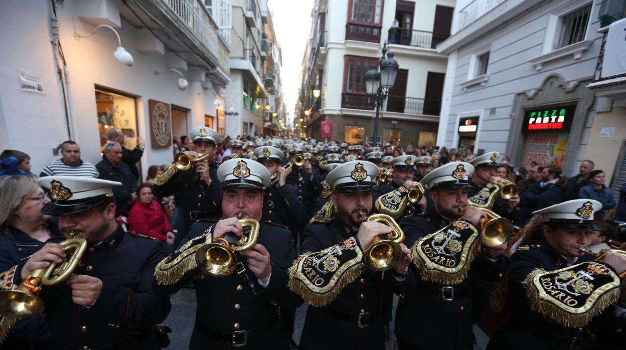 La banda Rosario de Cádiz repetirá con Afligidos el Jueves Santo