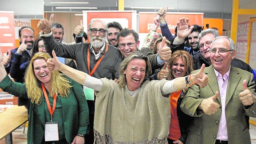 Ciudadanos Córdoba durante la pasada noche electoral