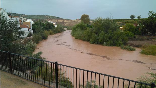 Puente Genil observa con precaución la crecida del río por las lluvias