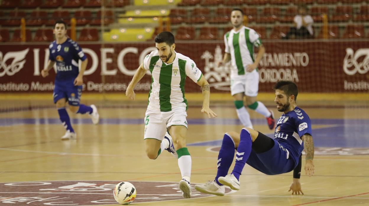 Lolo Jarque prepara una contra del Córdoba Futsal ante el Valdepeñas