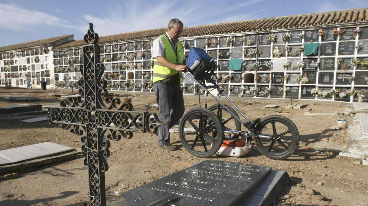 Prospecciones en el cementerio de la Salud en 2008 para hallar el cuerpo del diputado malagueño Luis Dorado