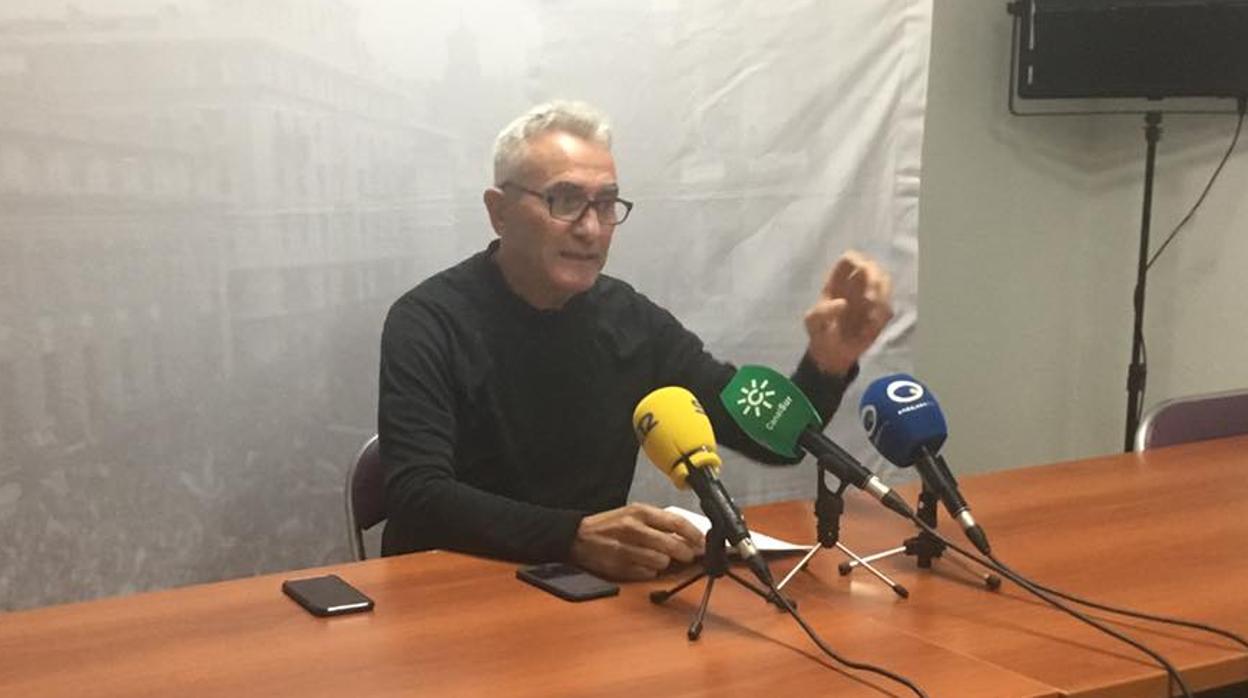 Diego Cañamero, durante una rueda de prensa en Jaén