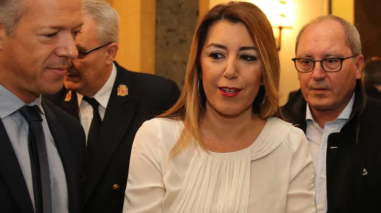 Susana Díaz,, a su llegada al Senado para comparecer en la comisión de la financiación ilegal