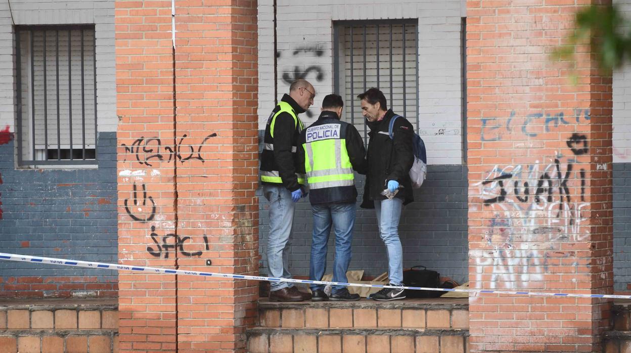 Patio Gabriel Celaya en el barrio de Moreras tras la reyerta el pasado jueves