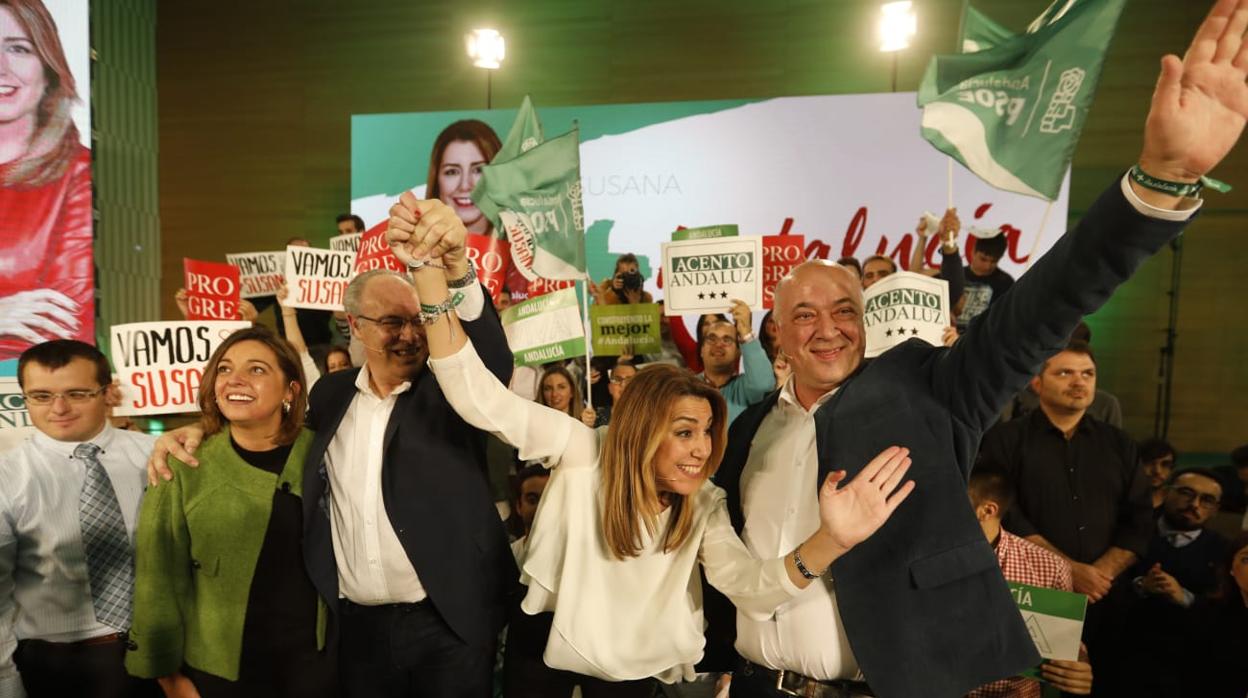 Días, junto a Ambrosio, Ruiz y Durán en el Palacio de Congresos.