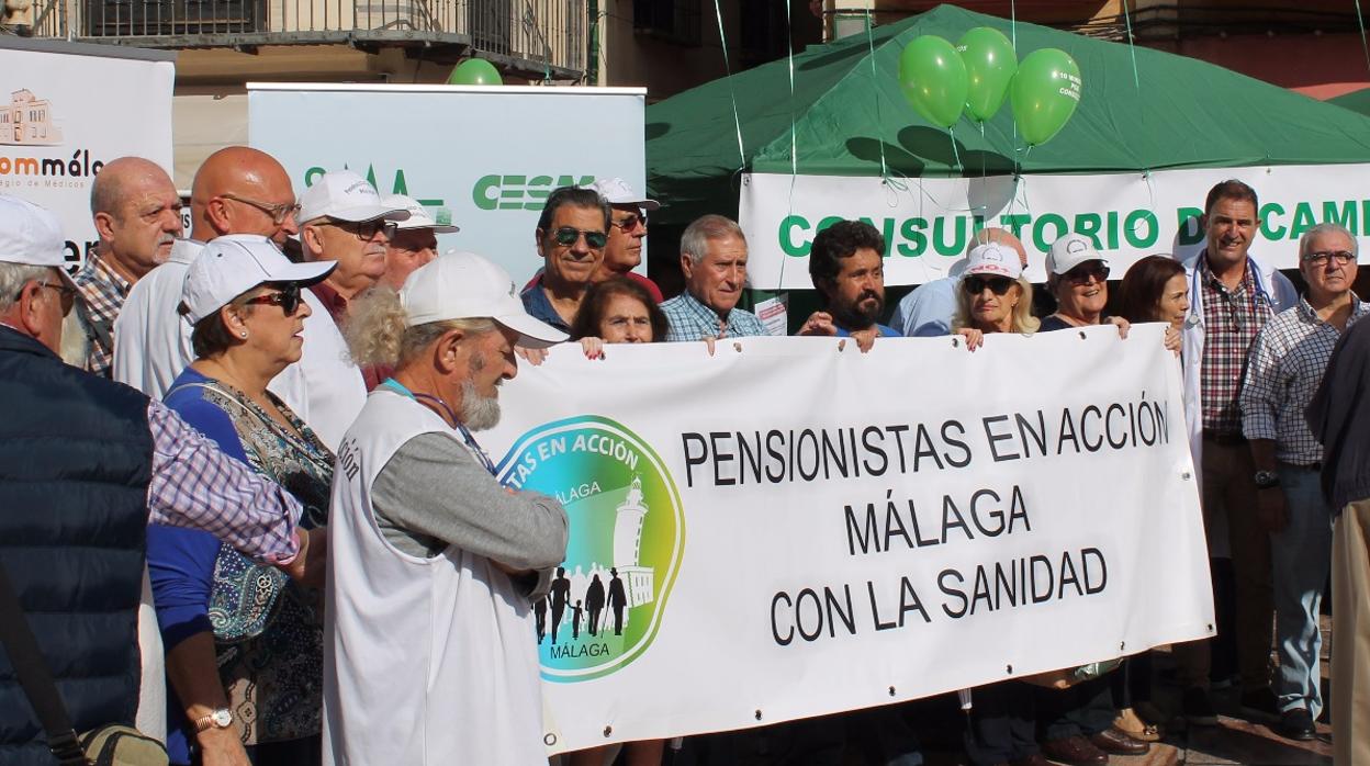 Consultorio de campaña en protesta por la precariedad de la Atención Primaria.