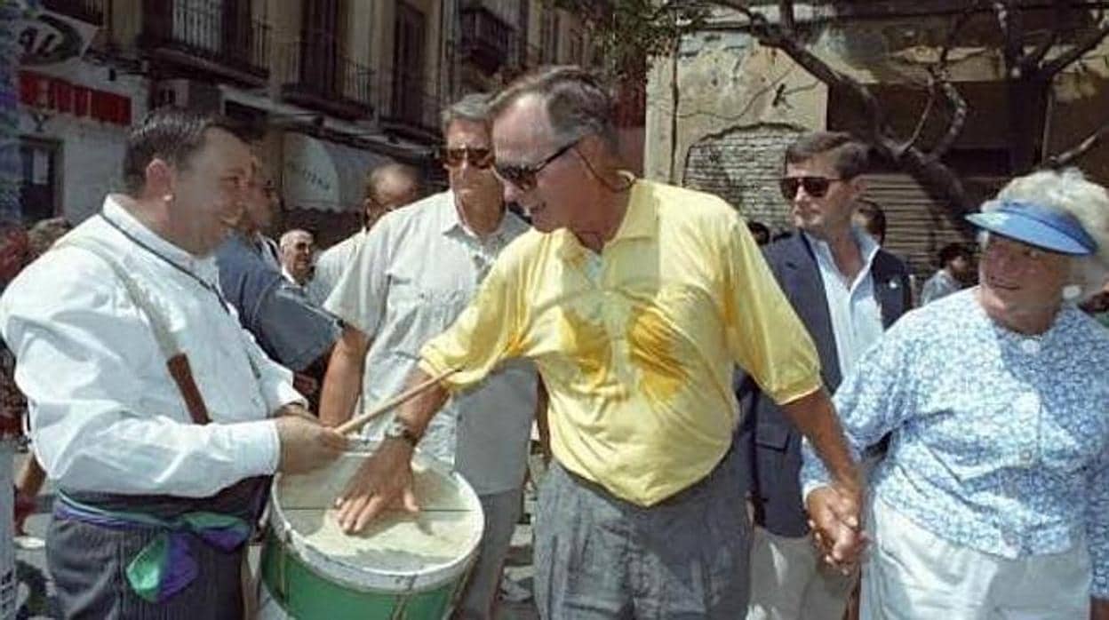 George H. W. Bush en la Feria de Málaga aquella jornada