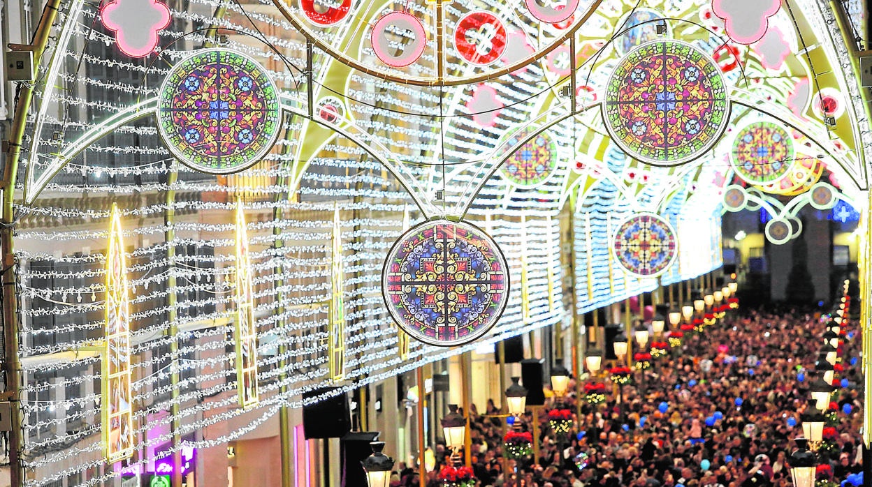 Iluminación de este año en la malagueña calle Larios