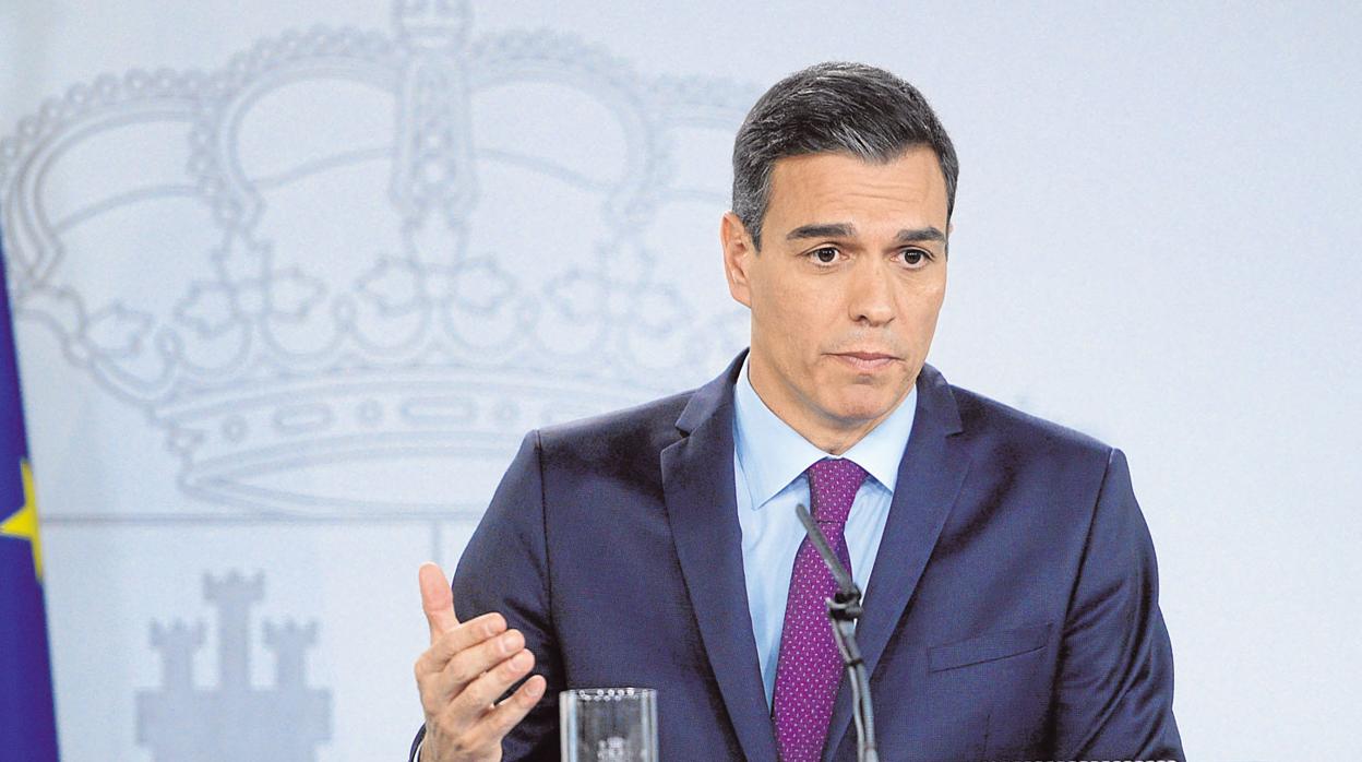 Pedro Sánchez durante una rueda de prensa