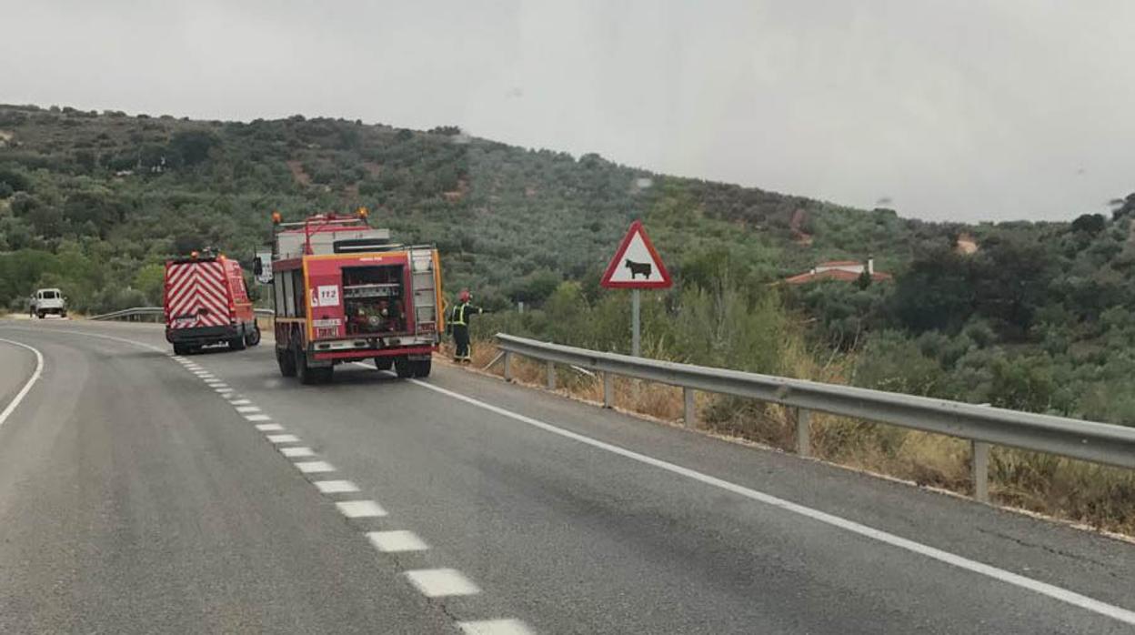 Accidente en una carretera de Cabra