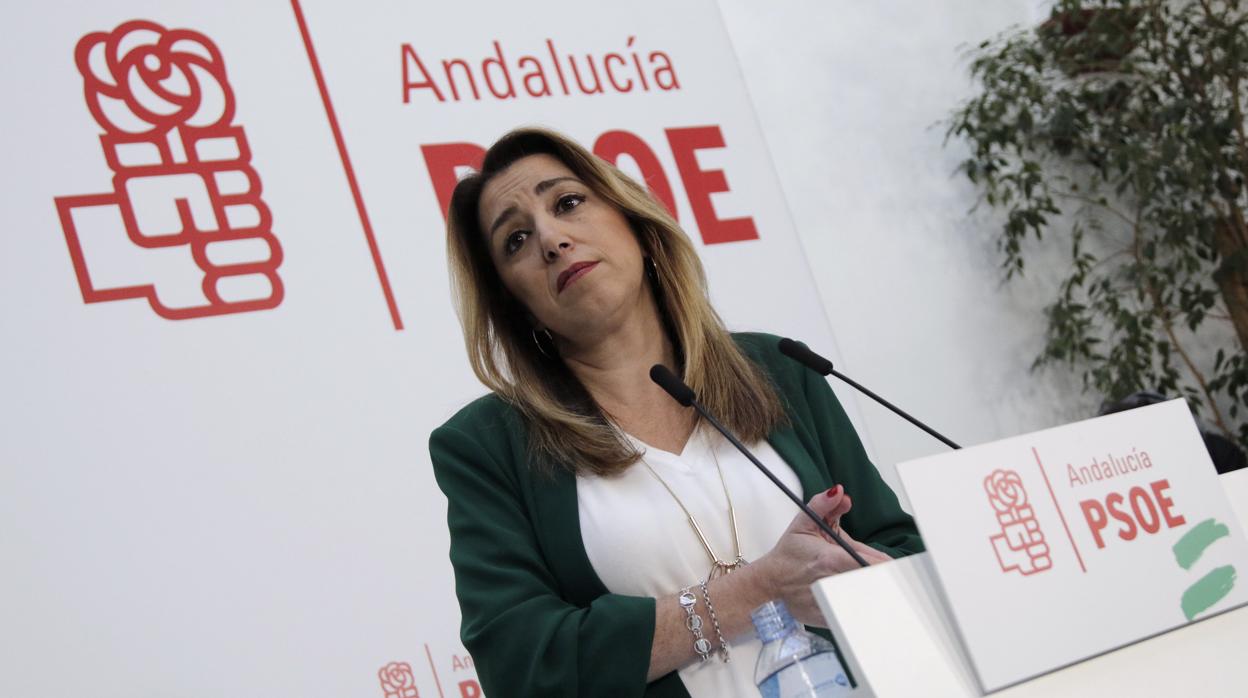 Susana Díaz, ayer en la primera comparecencia pública que realiza desde el pasado 11 de diciembre