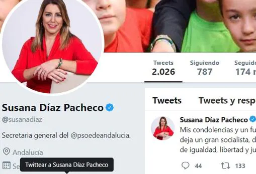 Perfil de Twitter de Susana Díaz