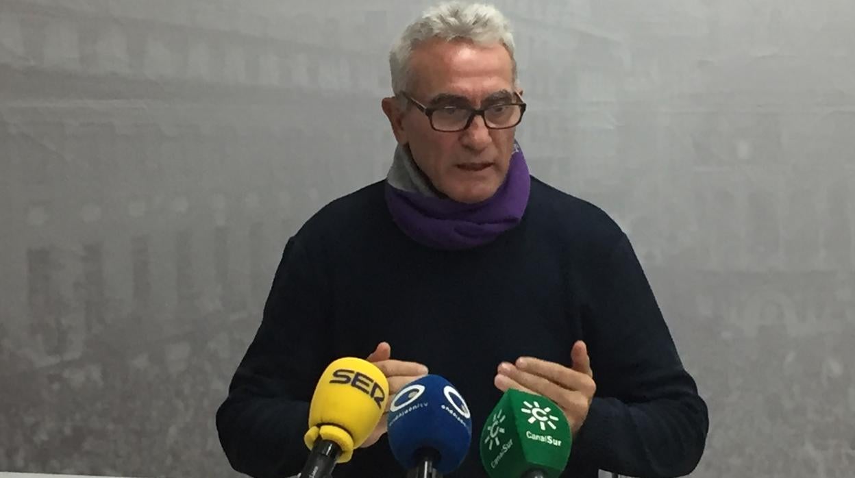 Diego Cañamero, durante la rueda de prensa